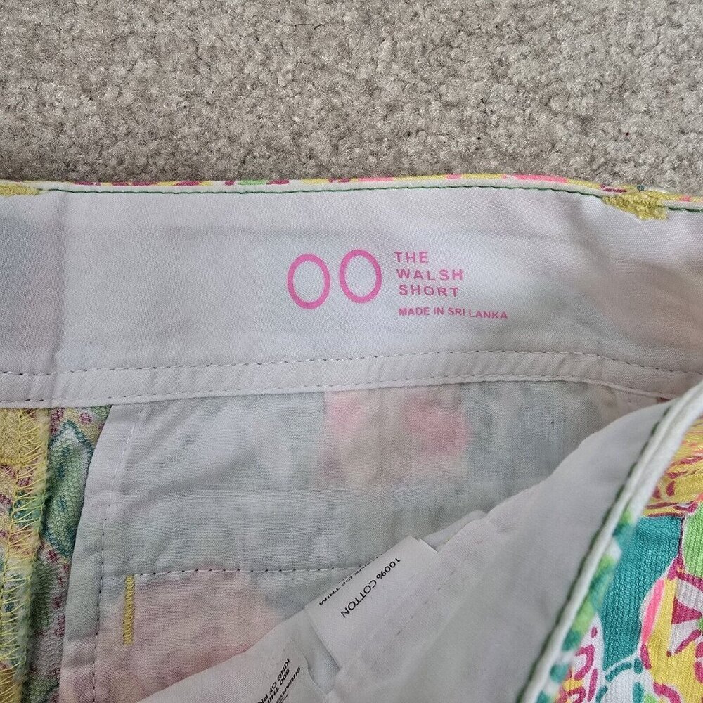NWOT Lilly Pulitzer Walsh Shorts Pop Goes The Lemur Yellow Aqua Paisley Size 00 - Picture 5 of 8